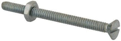 Value Collection - #10-24 UNC, 2-1/2" OAL Slotted Drive Machine Screw - Flat Head, Grade 2 Steel, Zinc-Plated Finish, Without Washer - Benchmark Tooling