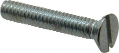 Value Collection - 1/4-20 UNC, 1-1/2" OAL Slotted Drive Machine Screw - Flat Head, Grade 2 Steel, Zinc-Plated Finish, Without Washer - Benchmark Tooling