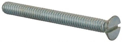 Value Collection - 1/4-20 UNC, 2-1/2" OAL Slotted Drive Machine Screw - Flat Head, Grade 2 Steel, Zinc-Plated Finish, Without Washer - Benchmark Tooling