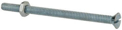 Value Collection - 1/4-20 UNC, 4" OAL Slotted Drive Machine Screw - Flat Head, Grade 2 Steel, Zinc-Plated Finish, Without Washer - Benchmark Tooling