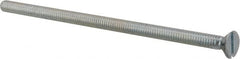 Value Collection - 1/4-20 UNC, 5-1/2" OAL Slotted Drive Machine Screw - Flat Head, Grade 2 Steel, Zinc-Plated Finish, Without Washer - Benchmark Tooling