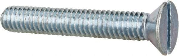 Value Collection - 5/16-18 UNC, 2" OAL Slotted Drive Machine Screw - Flat Head, Grade 2 Steel, Zinc-Plated Finish, Without Washer - Benchmark Tooling