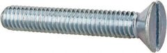 Value Collection - 5/16-18 UNC, 2" OAL Slotted Drive Machine Screw - Flat Head, Grade 2 Steel, Zinc-Plated Finish, Without Washer - Benchmark Tooling