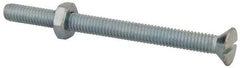 Value Collection - 5/16-18 UNC, 4" OAL Slotted Drive Machine Screw - Flat Head, Grade 2 Steel, Zinc-Plated Finish, Without Washer - Benchmark Tooling