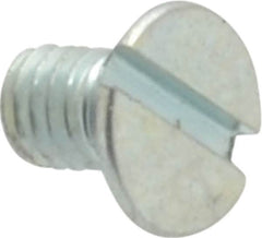 Value Collection - M3x0.50, 5mm OAL Slotted Drive Machine Screw - Flat Head, Grade 4.8 Steel, Zinc-Plated Finish, Without Washer - Benchmark Tooling