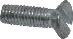 Value Collection - M3x0.50, 10mm OAL Slotted Drive Machine Screw - Flat Head, Grade 4.8 Steel, Zinc-Plated Finish, Without Washer - Benchmark Tooling