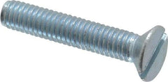 Value Collection - M3x0.50, 16mm OAL Slotted Drive Machine Screw - Flat Head, Grade 4.8 Steel, Zinc-Plated Finish, Without Washer - Benchmark Tooling