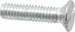 Value Collection - M4x0.70, 16mm OAL Slotted Drive Machine Screw - Flat Head, Grade 4.8 Steel, Zinc-Plated Finish, Without Washer - Benchmark Tooling