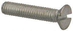 Value Collection - M4x0.70, 20mm OAL Slotted Drive Machine Screw - Flat Head, Grade 4.8 Steel, Zinc-Plated Finish, Without Washer - Benchmark Tooling