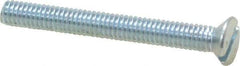 Value Collection - M4x0.70, 35mm OAL Slotted Drive Machine Screw - Flat Head, Grade 4.8 Steel, Zinc-Plated Finish, Without Washer - Benchmark Tooling