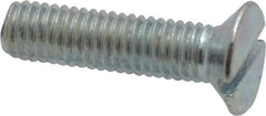 Value Collection - M5x0.80, 20mm OAL Slotted Drive Machine Screw - Flat Head, Grade 4.8 Steel, Zinc-Plated Finish, Without Washer - Benchmark Tooling