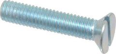 Value Collection - M5x0.80, 25mm OAL Slotted Drive Machine Screw - Flat Head, Grade 4.8 Steel, Zinc-Plated Finish, Without Washer - Benchmark Tooling