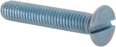 Value Collection - M6x1.00, 35mm OAL Slotted Drive Machine Screw - Flat Head, Grade 4.8 Steel, Zinc-Plated Finish, Without Washer - Benchmark Tooling