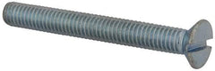 Value Collection - M6x1.00, 50mm OAL Slotted Drive Machine Screw - Flat Head, Grade 4.8 Steel, Zinc-Plated Finish, Without Washer - Benchmark Tooling