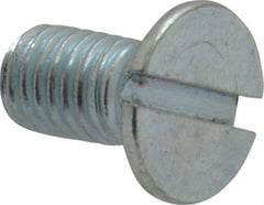Value Collection - M8x1.25, 16mm OAL Slotted Drive Machine Screw - Flat Head, Grade 4.8 Steel, Zinc-Plated Finish, Without Washer - Benchmark Tooling