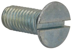Value Collection - M8x1.25, 20mm OAL Slotted Drive Machine Screw - Flat Head, Grade 4.8 Steel, Zinc-Plated Finish, Without Washer - Benchmark Tooling