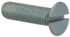 Value Collection - M8x1.25, 30mm OAL Slotted Drive Machine Screw - Flat Head, Grade 4.8 Steel, Zinc-Plated Finish, Without Washer - Benchmark Tooling