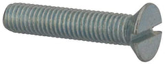 Value Collection - M8x1.25, 40mm OAL Slotted Drive Machine Screw - Flat Head, Grade 4.8 Steel, Zinc-Plated Finish, Without Washer - Benchmark Tooling