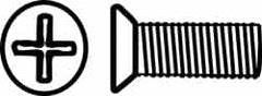 Value Collection - #5-40 UNC, 1/4" OAL Phillips Drive Machine Screw - Flat Head, Grade J82 Steel, Zinc-Plated Finish, Without Washer - Benchmark Tooling