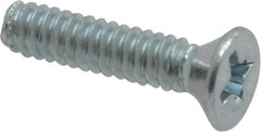 Value Collection - #4-40 UNC, 1/2" OAL Phillips Drive Machine Screw - Flat Head, Grade 2 Steel, Zinc-Plated Finish, Without Washer - Benchmark Tooling