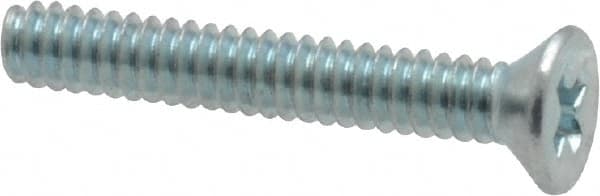 Value Collection - #4-40 UNC, 3/4" OAL Phillips Drive Machine Screw - Flat Head, Grade 2 Steel, Zinc-Plated Finish, Without Washer - Benchmark Tooling