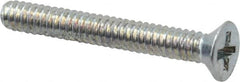 Value Collection - #4-40 UNC, 7/8" OAL Phillips Drive Machine Screw - Flat Head, Grade 2 Steel, Zinc-Plated Finish, Without Washer - Benchmark Tooling