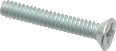 Value Collection - #6-32 UNC, 7/8" OAL Phillips Drive Machine Screw - Flat Head, Grade J82 Steel, Zinc-Plated Finish, Without Washer - Benchmark Tooling