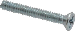 Value Collection - #6-32 UNC, 1" OAL Phillips Drive Machine Screw - Flat Head, Grade 2 Steel, Zinc-Plated Finish, Without Washer - Benchmark Tooling