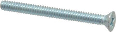 Value Collection - #6-32 UNC, 1-1/2" OAL Phillips Drive Machine Screw - Flat Head, Grade 2 Steel, Zinc-Plated Finish, Without Washer - Benchmark Tooling