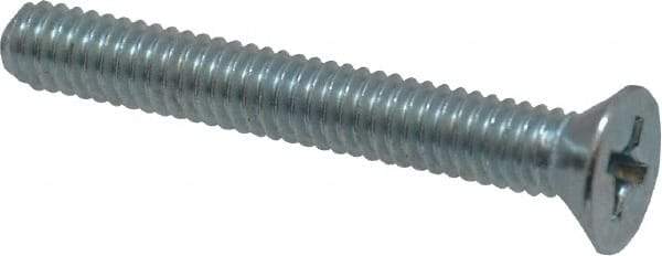 Value Collection - #8-32 UNC, 1-1/4" OAL Phillips Drive Machine Screw - Flat Head, Grade 2 Steel, Zinc-Plated Finish, Without Washer - Benchmark Tooling