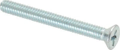 Value Collection - #8-32 UNC, 1-1/2" OAL Phillips Drive Machine Screw - Flat Head, Grade 2 Steel, Zinc-Plated Finish, Without Washer - Benchmark Tooling