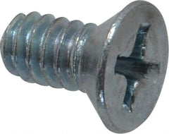 Value Collection - #10-24 UNC, 3/8" OAL Phillips Drive Machine Screw - Flat Head, Grade J82 Steel, Zinc-Plated Finish, Without Washer - Benchmark Tooling
