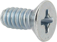Value Collection - #10-24 UNC, 7/16" OAL Phillips Drive Machine Screw - Flat Head, Grade J82 Steel, Zinc-Plated Finish, Without Washer - Benchmark Tooling