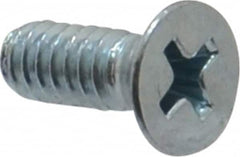 Value Collection - #10-24 UNC, 1/2" OAL Phillips Drive Machine Screw - Flat Head, Grade 2 Steel, Zinc-Plated Finish, Without Washer - Benchmark Tooling