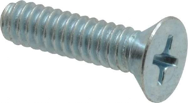 Value Collection - #10-24 UNC, 3/4" OAL Phillips Drive Machine Screw - Flat Head, Grade 2 Steel, Zinc-Plated Finish, Without Washer - Benchmark Tooling