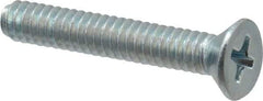 Value Collection - #10-24 UNC, 1-1/4" OAL Phillips Drive Machine Screw - Flat Head, Grade 2 Steel, Zinc-Plated Finish, Without Washer - Benchmark Tooling