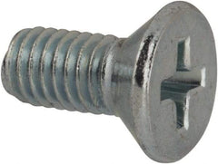 Value Collection - #10-32 UNF, 7/16" OAL Phillips Drive Machine Screw - Flat Head, Grade J82 Steel, Zinc-Plated Finish, Without Washer - Benchmark Tooling