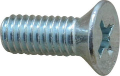 Value Collection - #10-32 UNF, 1/2" OAL Phillips Drive Machine Screw - Flat Head, Grade 2 Steel, Zinc-Plated Finish, Without Washer - Benchmark Tooling