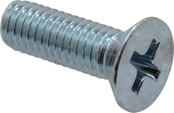 Value Collection - #10-32 UNF, 5/8" OAL Phillips Drive Machine Screw - Flat Head, Grade 2 Steel, Zinc-Plated Finish, Without Washer - Benchmark Tooling