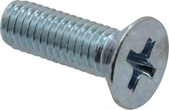 Value Collection - #10-32 UNF, 5/8" OAL Phillips Drive Machine Screw - Flat Head, Grade 2 Steel, Zinc-Plated Finish, Without Washer - Benchmark Tooling