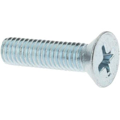Value Collection - #10-32 UNF, 3/4" OAL Phillips Drive Machine Screw - Flat Head, Grade 2 Steel, Zinc-Plated Finish, Without Washer - Benchmark Tooling
