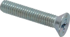 Value Collection - #10-32 UNF, 1" OAL Phillips Drive Machine Screw - Flat Head, Grade 2 Steel, Zinc-Plated Finish, Without Washer - Benchmark Tooling