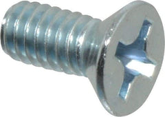 Value Collection - #12-24 UNC, 1/2" OAL Phillips Drive Machine Screw - Flat Head, Grade 2 Steel, Zinc-Plated Finish, Without Washer - Benchmark Tooling