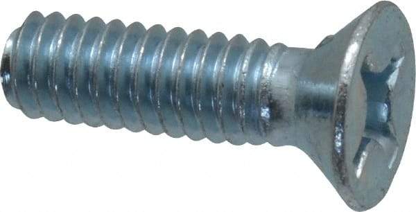 Value Collection - #12-24 UNC, 3/4" OAL Phillips Drive Machine Screw - Flat Head, Grade 2 Steel, Zinc-Plated Finish, Without Washer - Benchmark Tooling