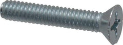 Value Collection - #12-24 UNC, 1-1/4" OAL Phillips Drive Machine Screw - Flat Head, Grade J82 Steel, Zinc-Plated Finish, Without Washer - Benchmark Tooling