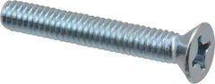 Value Collection - #12-24 UNC, 1-1/2" OAL Phillips Drive Machine Screw - Flat Head, Grade 2 Steel, Zinc-Plated Finish, Without Washer - Benchmark Tooling