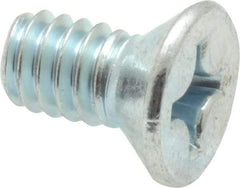 Value Collection - 1/4-20 UNC, 1/2" OAL Phillips Drive Machine Screw - Flat Head, Grade 2 Steel, Zinc-Plated Finish, Without Washer - Benchmark Tooling