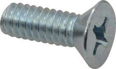 Value Collection - 1/4-20 UNC, 3/4" OAL Phillips Drive Machine Screw - Flat Head, Grade 2 Steel, Zinc-Plated Finish, Without Washer - Benchmark Tooling