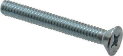 Value Collection - 1/4-20 UNC, 2" OAL Phillips Drive Machine Screw - Flat Head, Grade 2 Steel, Zinc-Plated Finish, Without Washer - Benchmark Tooling