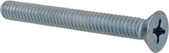 Value Collection - 1/4-20 UNC, 2-1/4" OAL Phillips Drive Machine Screw - Flat Head, Grade 2 Steel, Zinc-Plated Finish, Without Washer - Benchmark Tooling